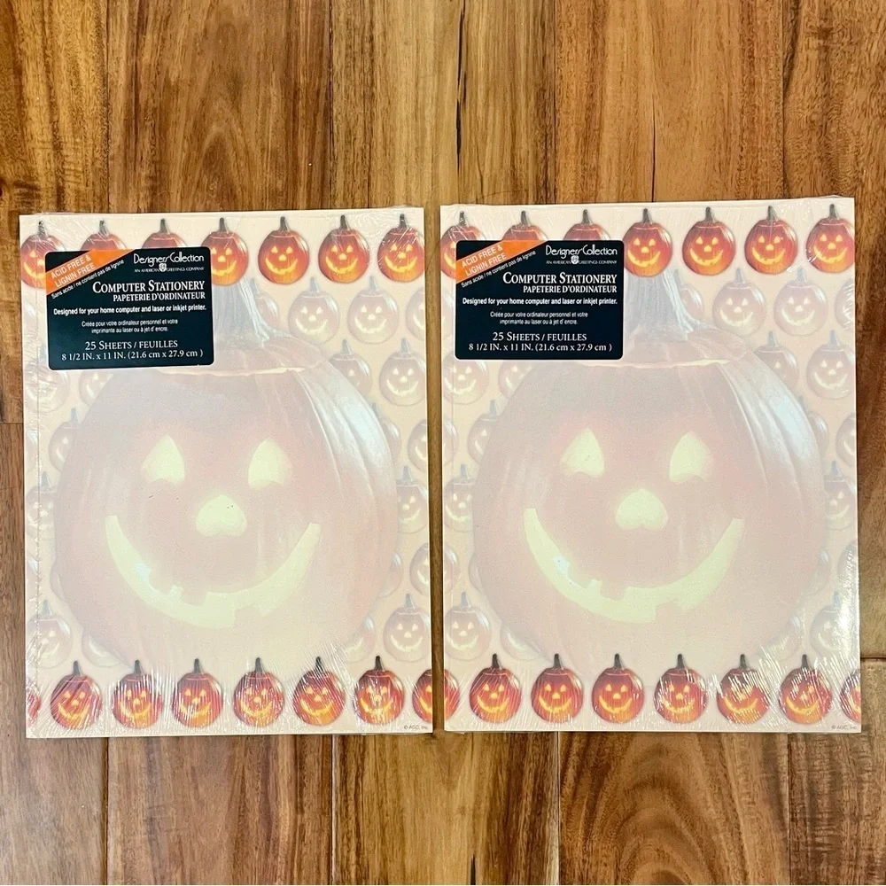 Vintage Designer Collection American Greetings Stationary Paper Pumpkins 50 ct
